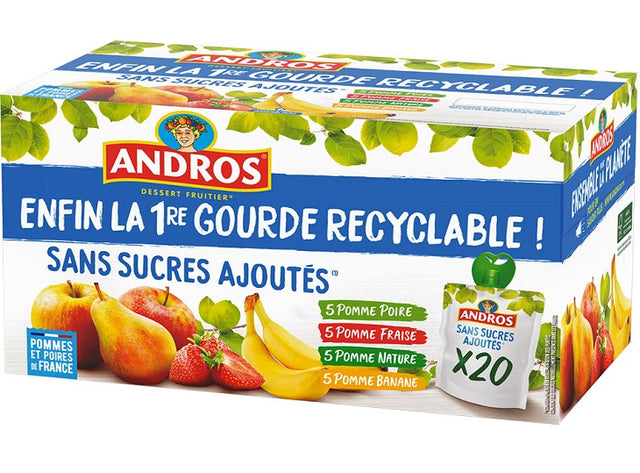 Gourdes Panache Pomme Poire Fraise Banane Sans Sucres Ajoutes