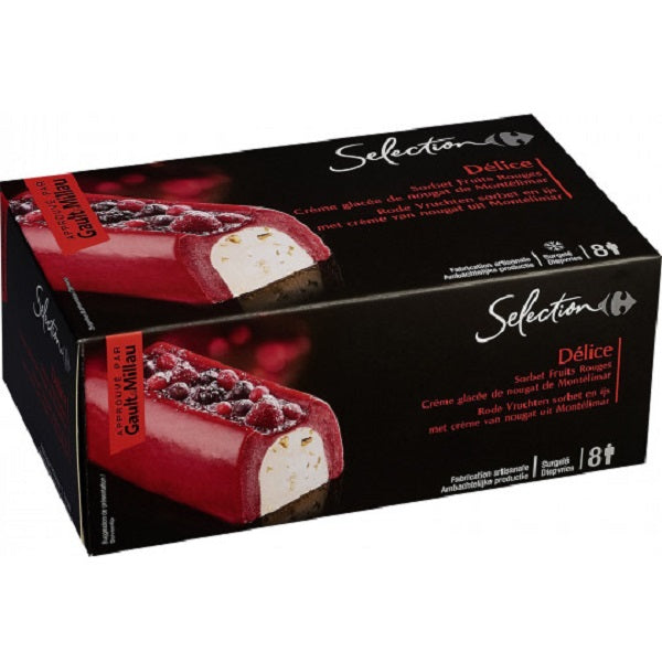 Buche glacee delice fruits rouges nougat