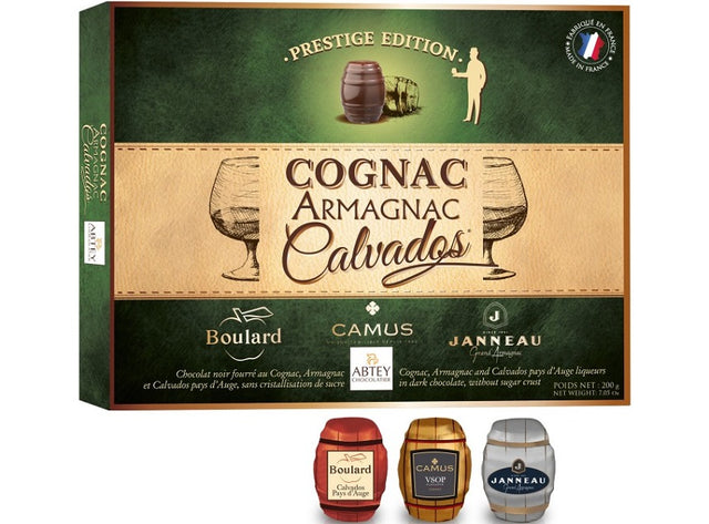 Chocolats noirs fourres au Cognac, Armagnac, Calvados