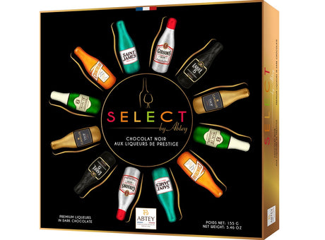 Assortiment 12 bouteilles en chocolat fourrees a la liqueur