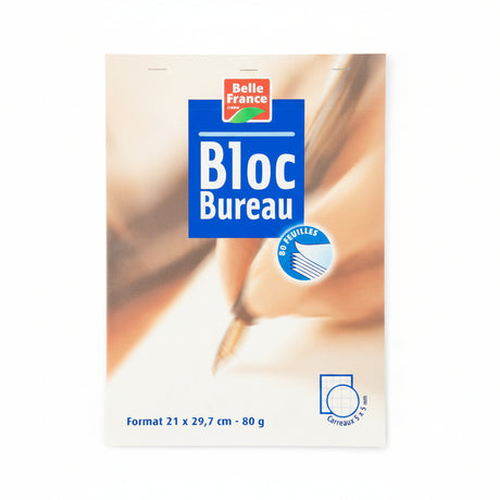 Bloc bureau, feuilles A4 petits carreaux