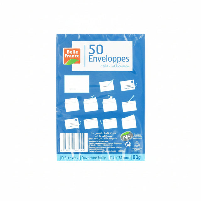 50 Enveloppes blanches auto-adhesive C6