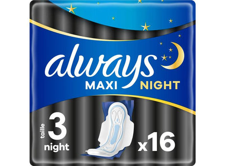 Serviettes Hygieniques Avec Ailettes Maxi Night, Taille 3