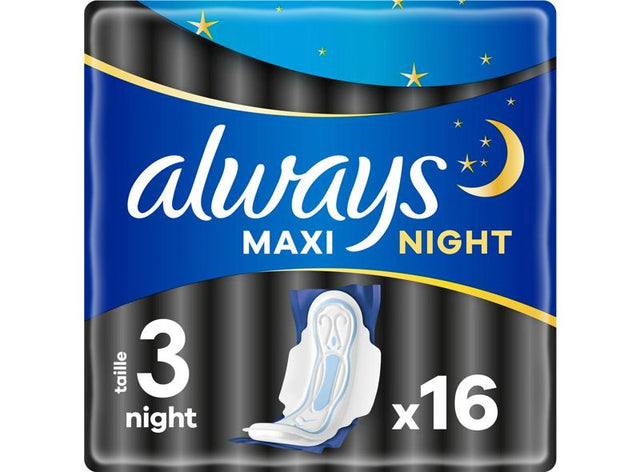 Serviettes Hygieniques Avec Ailettes Maxi Night, Taille 3