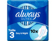 Serviettes Hygieniques Avec Ailettes Ultra Day & Night, Taille 3