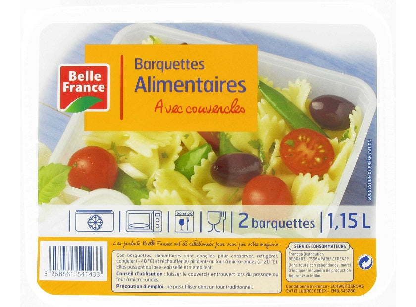 Barquettes Alimentaires Avec Couvercles 1.15L