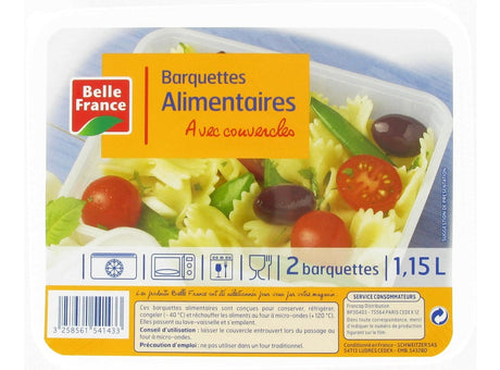 Barquettes Alimentaires Avec Couvercles 1.15L
