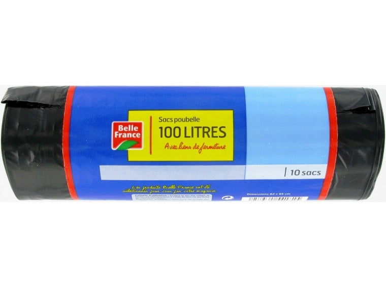 Sacs Poubelle Avec Liens De Fermetures 100L