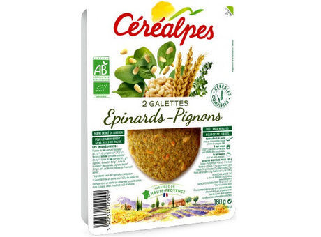 Galettes De Cereales Epinards Et Pignons Bio