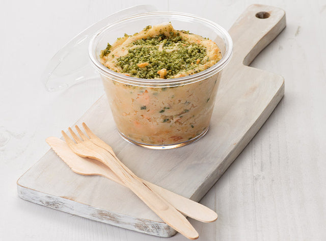 Bocal parmentier de saumon et cabillaud