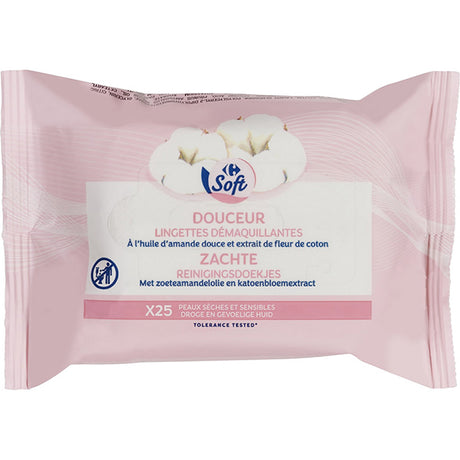 Lingettes demaquillantes a l’huile d’amande douce et fleur de coton