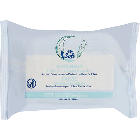 Lingettes demaquillantes a l’alœ vera et fleur de lotus