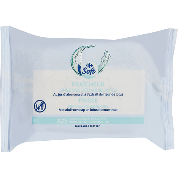 Lingettes demaquillantes a l’alœ vera et fleur de lotus