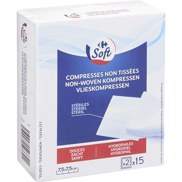 Compresses steriles non tissees