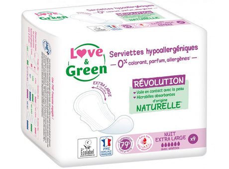 Serviettes Hypoallergeniques ”Ultra Nuit Extra Large”