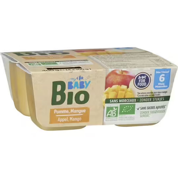 Compotes Pommes, Mangue Bio