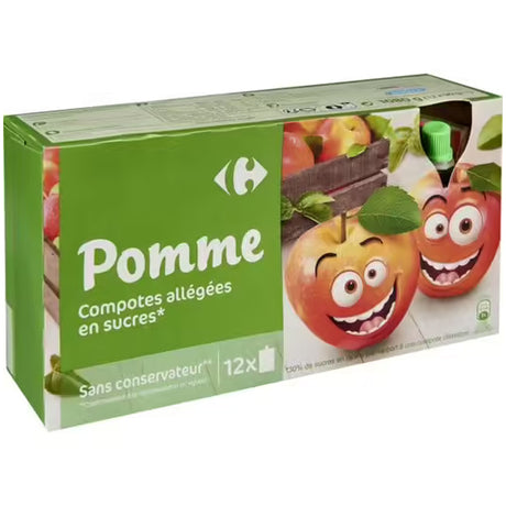 Compote De Pomme En Gourde Allegee En Sucres