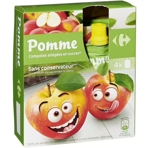 Compote De Pommes En Gourde Allegee En Sucres
