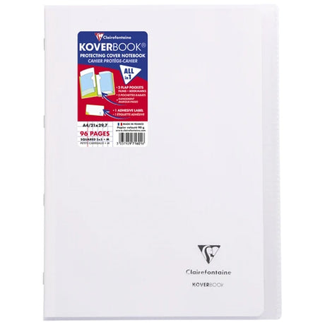 Cahier + Protege Cahier Blanc Petits Carreaux 96 Pages A4