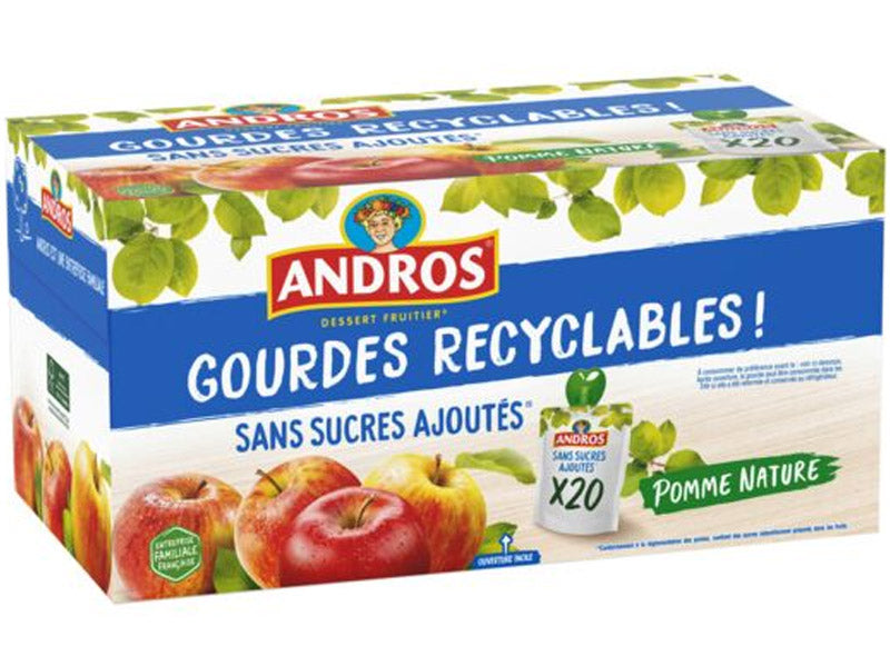 Gourdes de compote de pomme sans sucres ajoutes