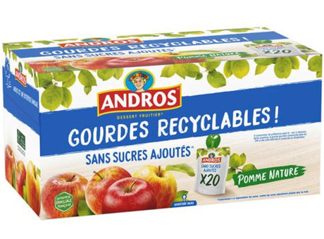 Gourdes de compote de pomme sans sucres ajoutes
