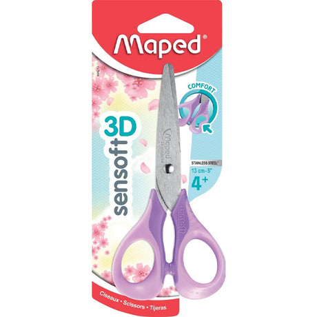 Ciseaux Pastel Violet Bouts Ronds Sensoft 3D 13Cm