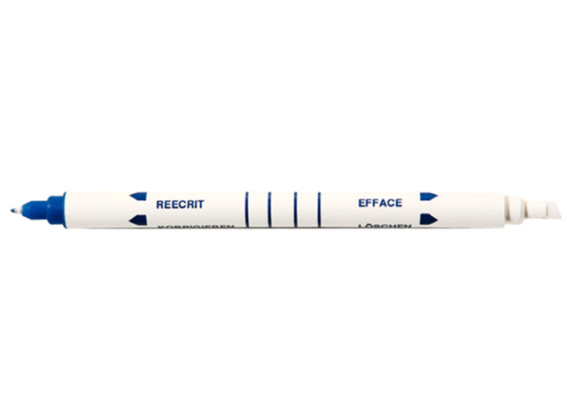 Effaceur Reecriveur Biseau Et Encre Bleue 2 Pointes