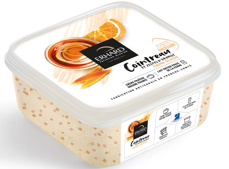 Creme glacee au CointreauA® et zeste d’orange