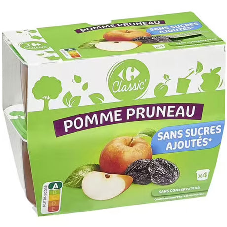 Compotes Pommes Pruneaux Sans Sucres Ajoutes
