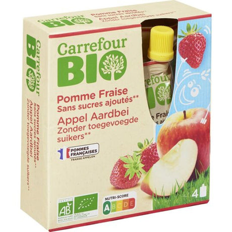 Compotes En Gourde Pommes Fraises Sans Sucres Ajoutes Bio