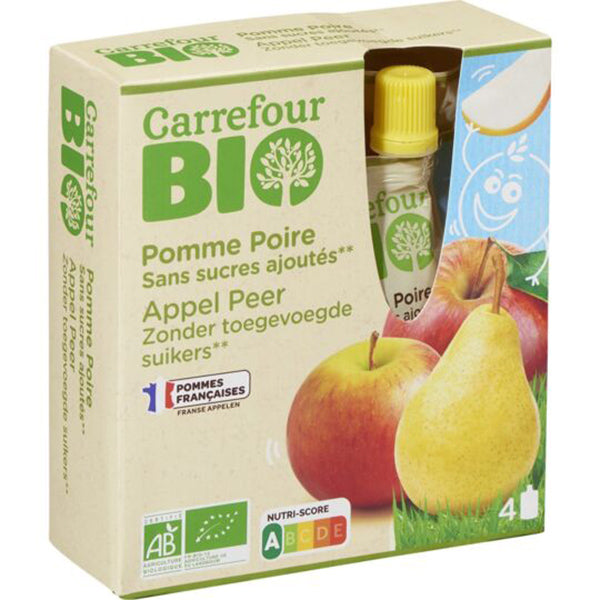 Compotes En Gourde Pommes Poires Sans Sucre Ajoutes Bio