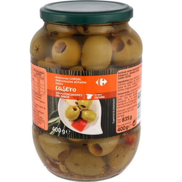 Aceitunas Gordal Sin Hueso Alinados Olives Vertes Gordal Denoyautees