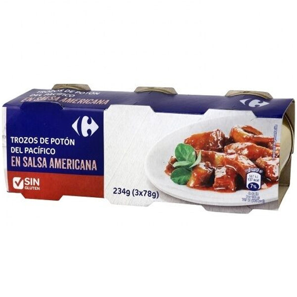 Trozos De Poton Del Pacifico En Salsa Americana Morceaux De Calamars Du Pacifique Sauce A Lamericaine