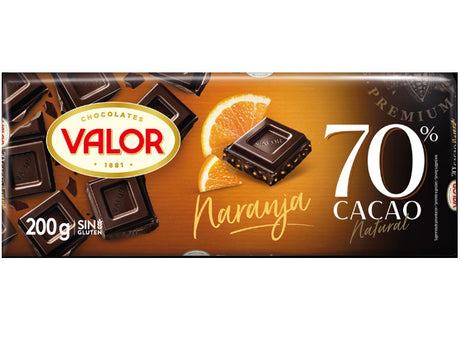 Tableta De Chocolate Negro 70% Con Naranja Tablette De Chocolat Noir 70% A Lorange