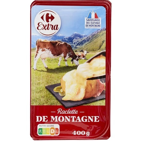 Fromage a raclette au lait de montagne en tranches