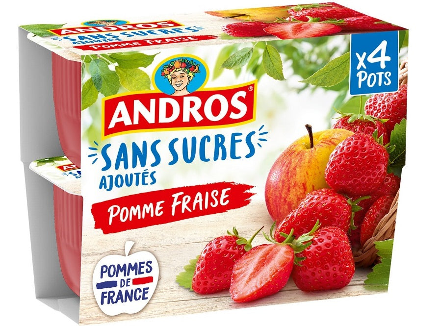 Compote pomme fraise sans sucres ajoutes