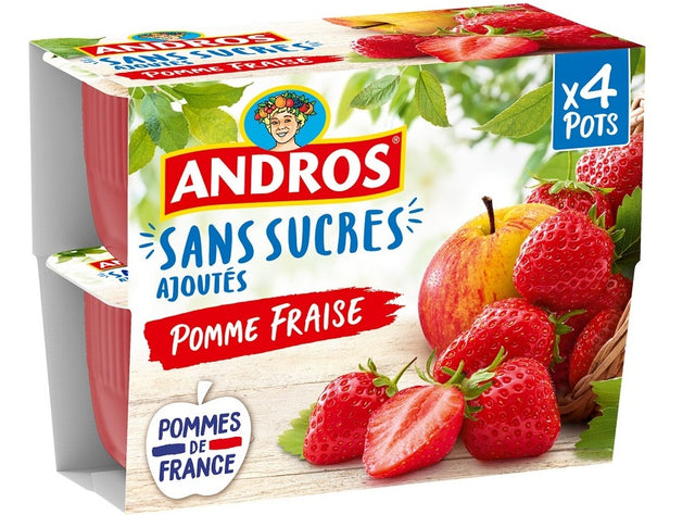 Compote pomme fraise sans sucres ajoutes