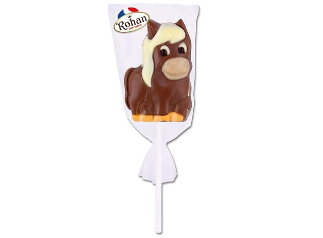 Sucette de chocolat au lait poney