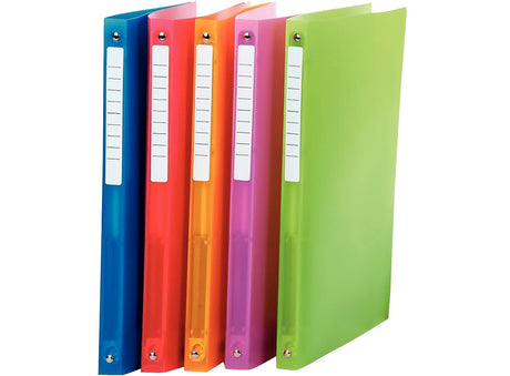 Classeur 4 Anneaux Semi-Rigide, A4, Dos 2 Cm, Jaune Orange