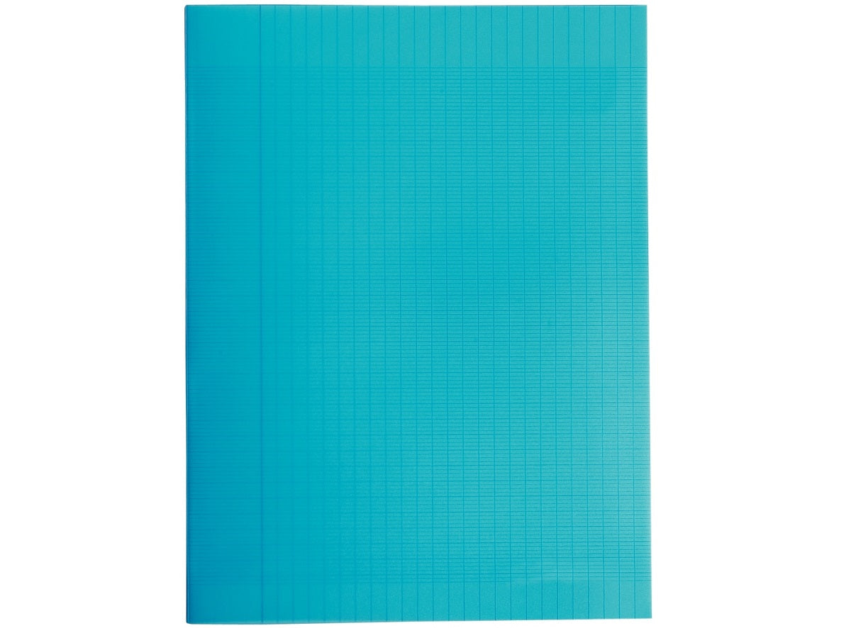 Cahier Agrafe 24X32Cm, Grands Carreaux, Couverture Semi-Rigide Bleue, 96 Pages