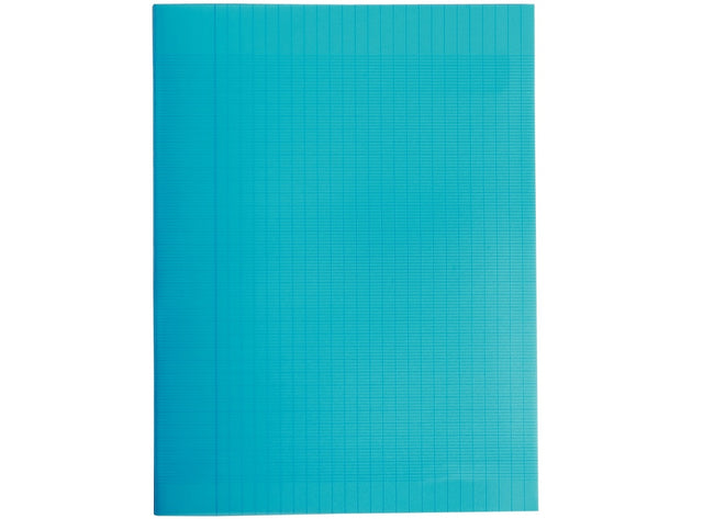 Cahier Agrafe 24X32Cm, Grands Carreaux, Couverture Semi-Rigide Bleue, 96 Pages