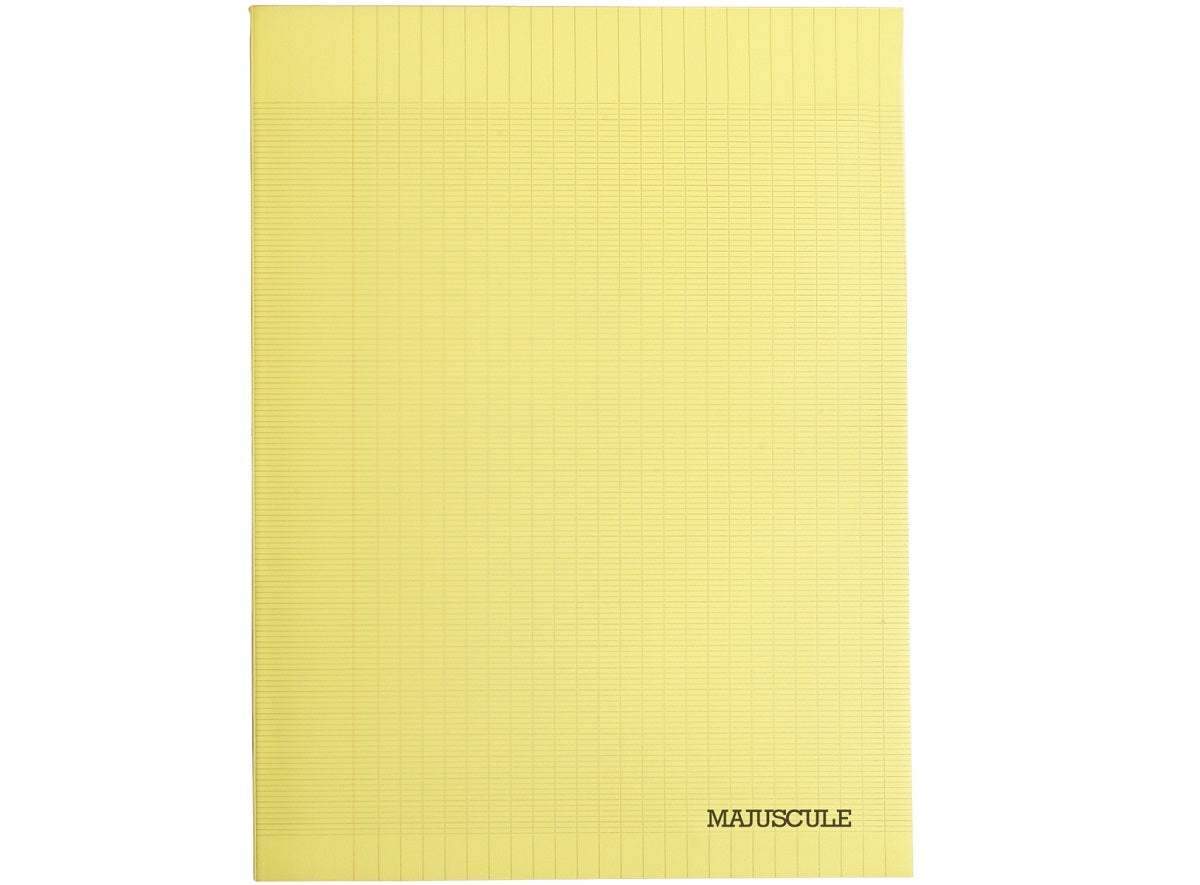 Cahier Agrafe 24X32Cm, Grands Carreaux, Couverture Semi-Rigide Jaune, 96 Pages