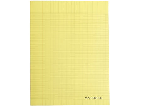 Cahier Agrafe 24X32Cm, Grands Carreaux, Couverture Semi-Rigide Jaune, 96 Pages