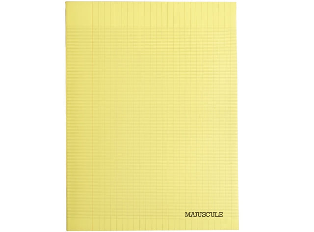 Cahier Agrafe 24X32Cm, Grands Carreaux, Couverture Semi-Rigide Jaune, 96 Pages