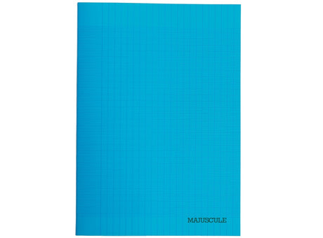 Cahier Agrafe 21X29.7Cm, Grands Carreaux, Couverture Semi-Rigide Bleue, 96 Pages