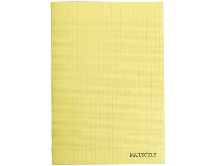 Cahier Agrafe 21X29.7Cm, Grands Carreaux, Couverture Semi-Rigide Jaune, 96 Pages