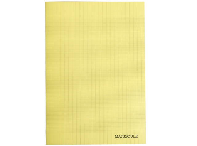 Cahier Agrafe 21X29.7Cm, Grands Carreaux, Couverture Semi-Rigide Jaune, 96 Pages