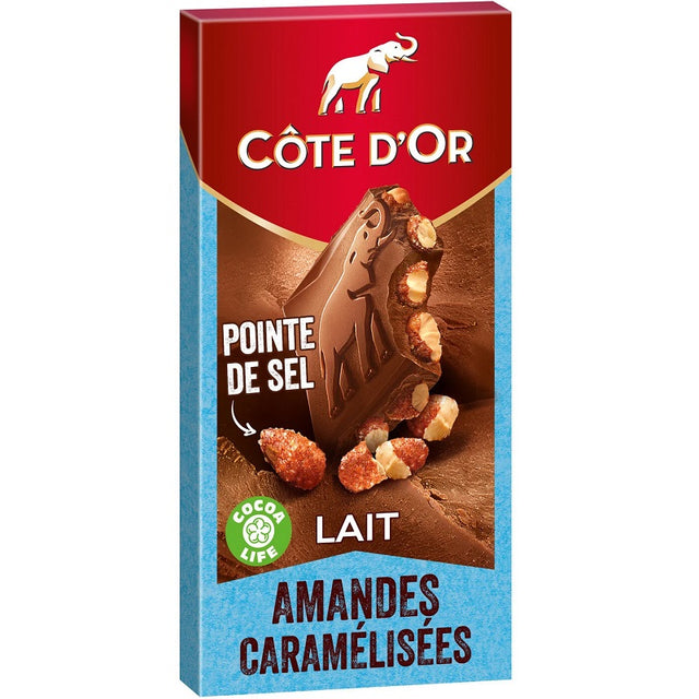 Tablette De Chocolat Au Lait A La Pointe De Sel Et Aux Amandes Caramelisees