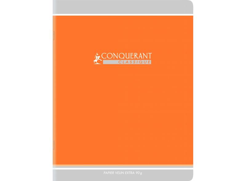 Cahier Pique Orange, 48 Pages, Grands Carreaux, 24X32Cm, Papier 70G