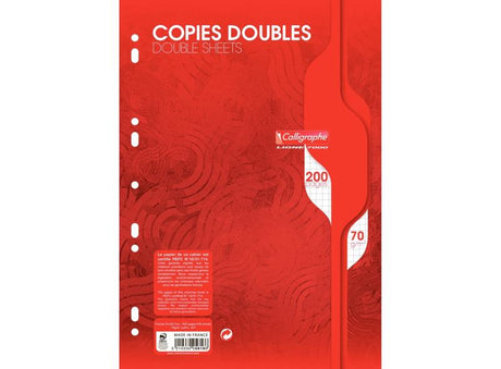 50 Copies Doubles Perforees Petits Carreaux, A4